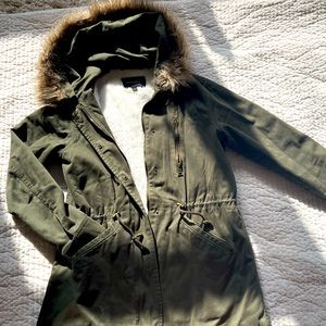 Banana Republic winter jacket, size S, military green, worn